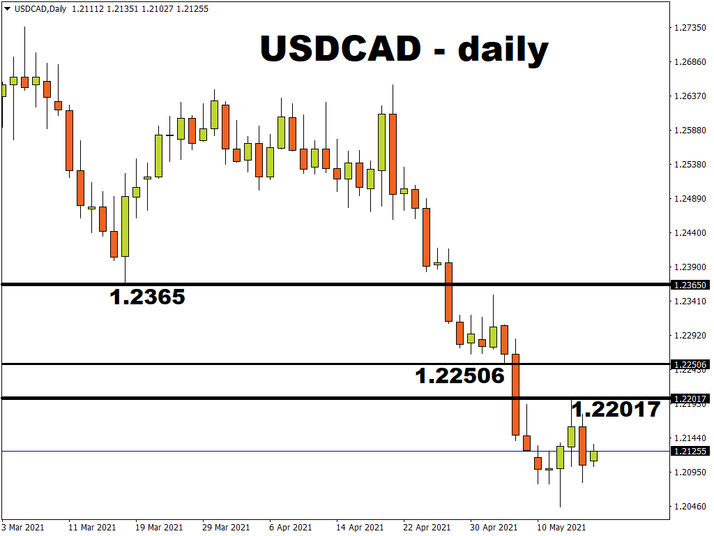 USD CAD Daily chart